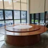 Nantong Seafood Hotel solid wood dining table, restaurant luxury private room, light luxury electric round table, club electric revolving table Specification image